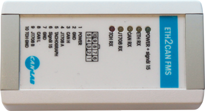 ETH2CAN - Ethernetová FMS brána na CAN bus/J1708/tachograf info interface