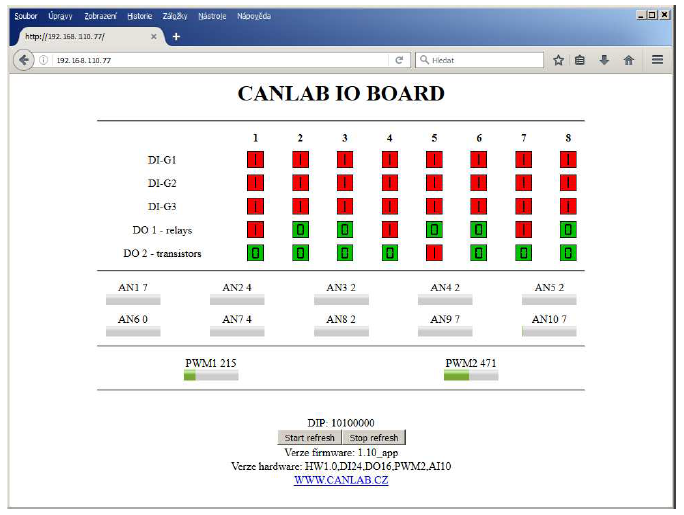 IO board: webserver