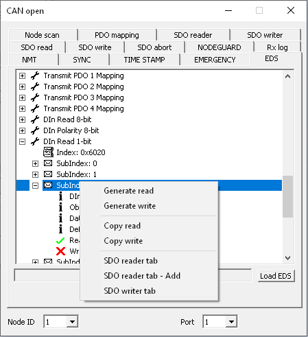 PP2CAN CAN OPEN - nástroj  EDS