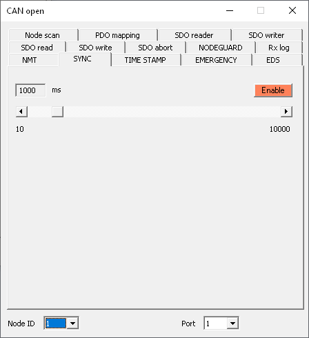 PP2CAN CAN OPEN - nástroj SYNC