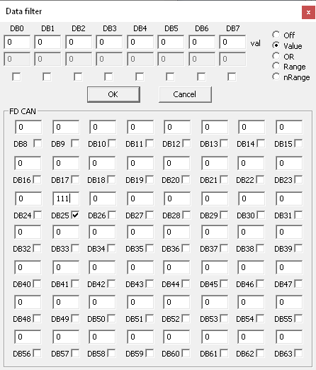 PP2CAN FILTERED LOG - DATA FILTER