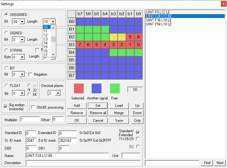 PP2CAN - editace EYE souboru pro Signal receiver