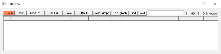 Nastroj Data view