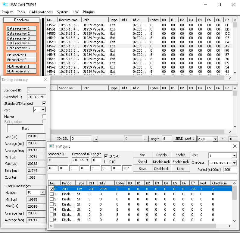 USB2CAN Triple - HW sync
