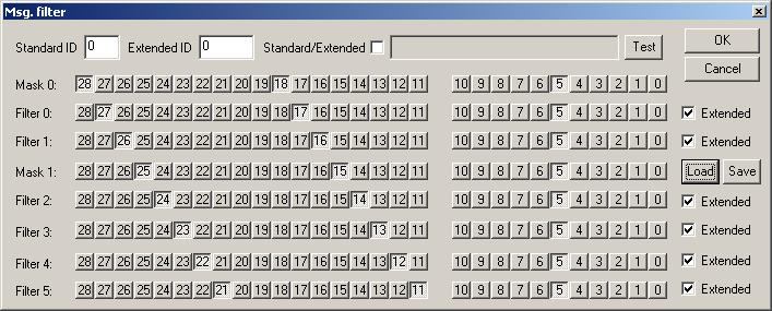 PP2CAN: Nastavení filtrace přijímaných zpráv z CAN sbernice