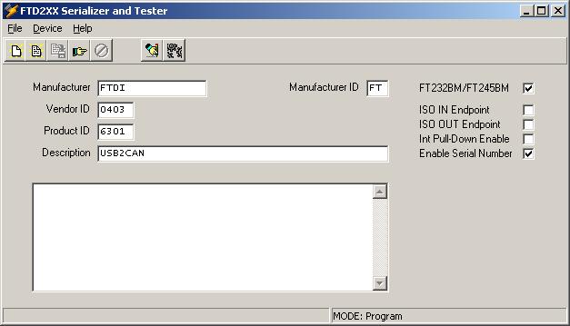 USB2CAN serial number
