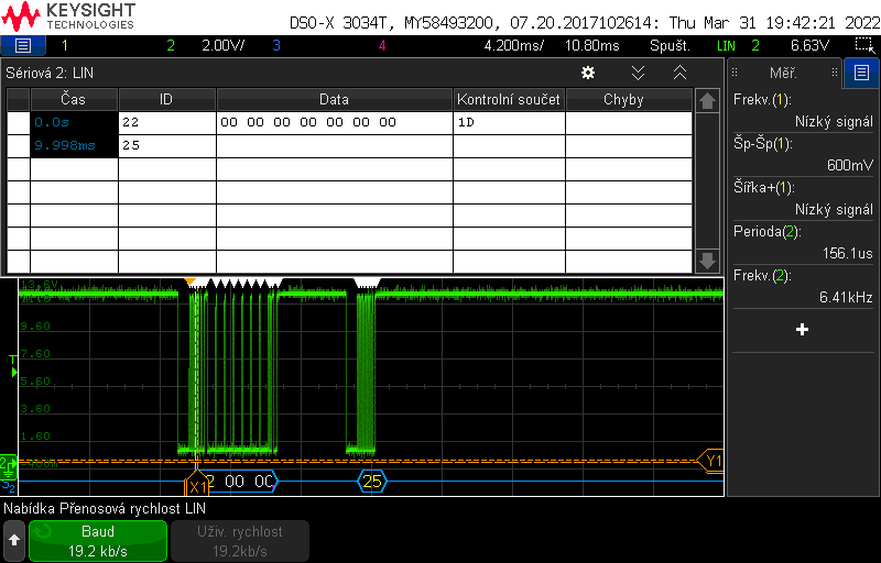 LIN bus - data delay 0